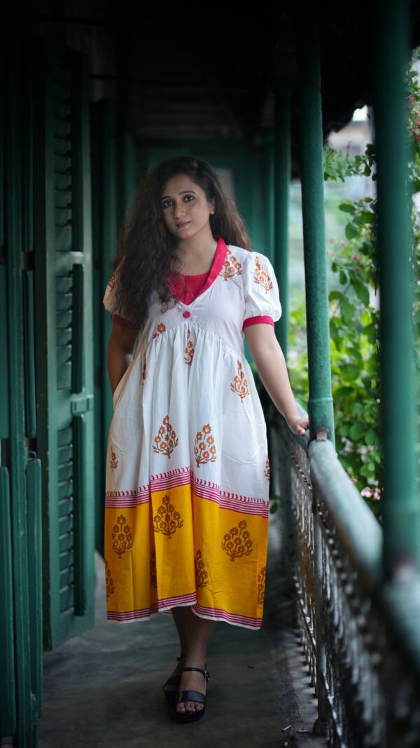 Pure Cotton Flared Long Dress - Palash
