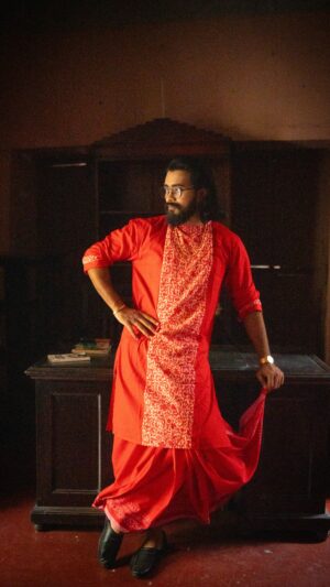 Pure Cotton Long Kurta- Phool