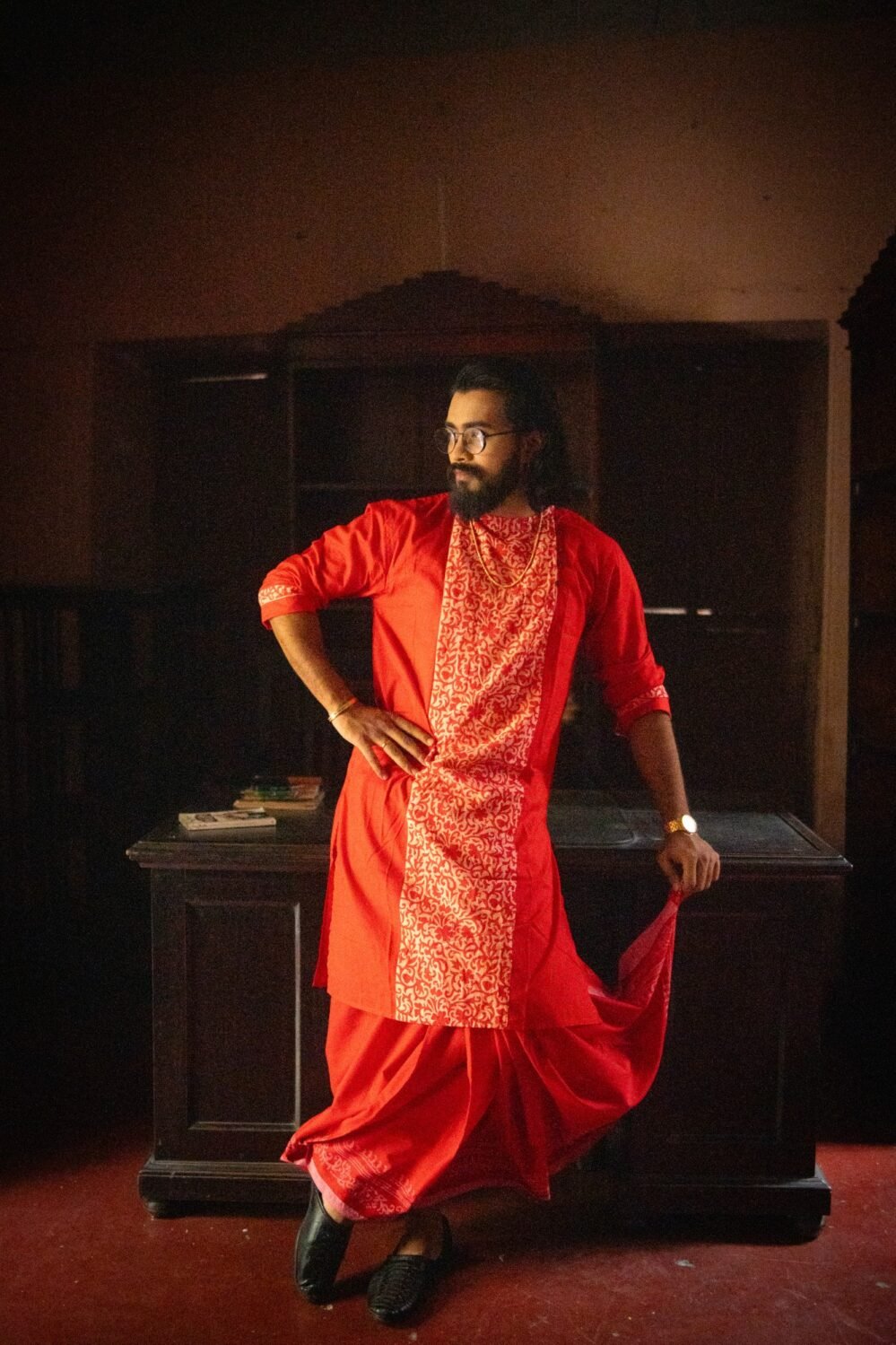 Pure Cotton Long Kurta- Phool