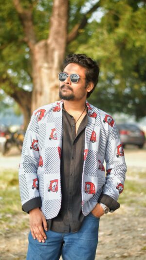 Cotton Blazer- Block Print