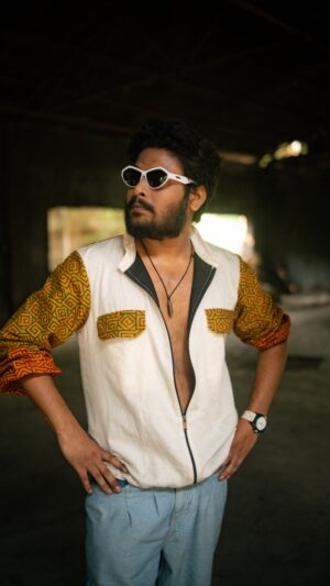 Unisex Bomber Jacket - White Illusion