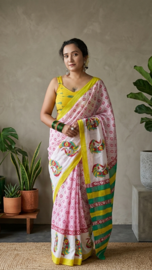 Heer Pure Cotton Chhapa Saree