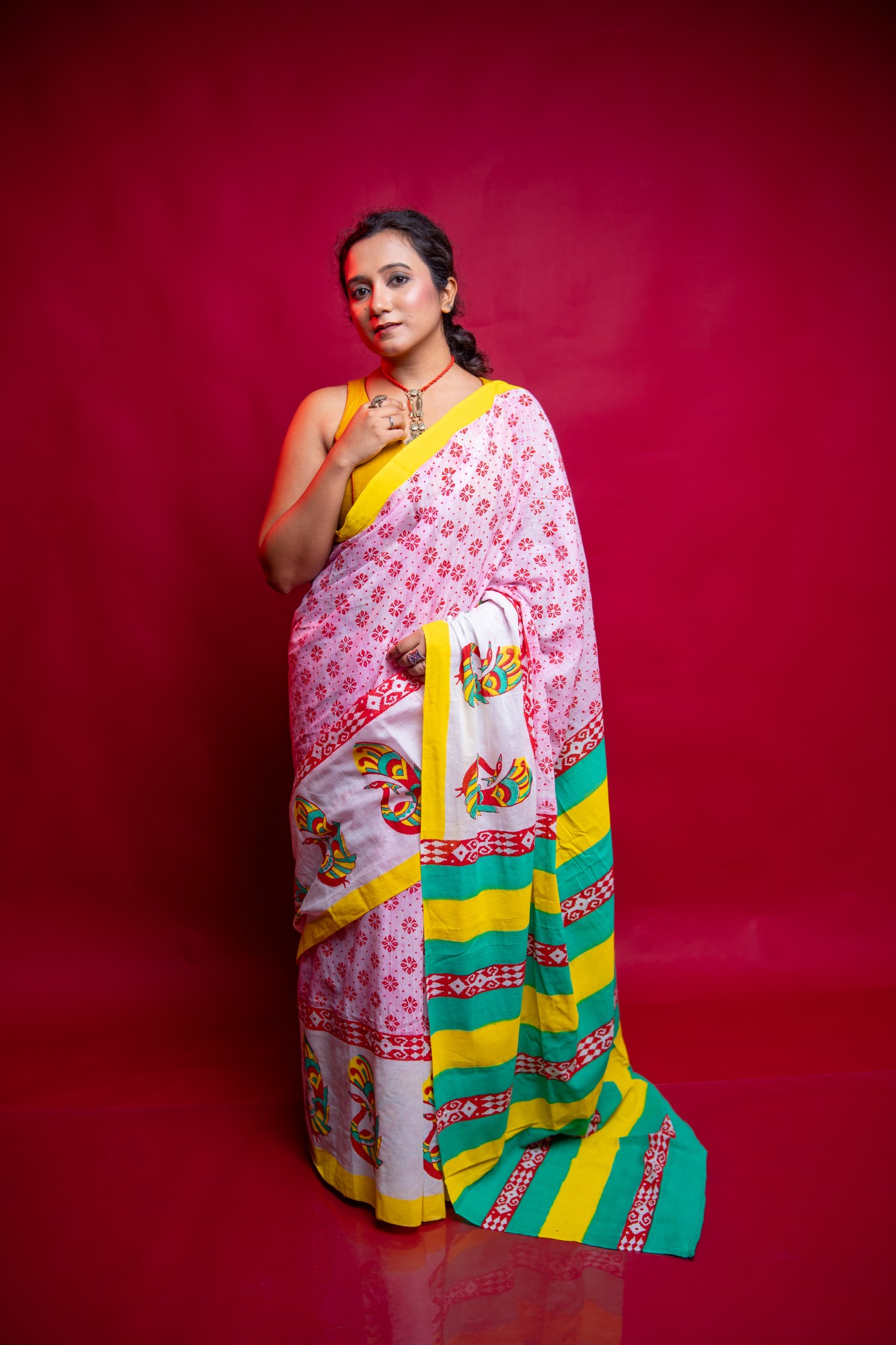 Heer Pure Cotton Chhapa Saree
