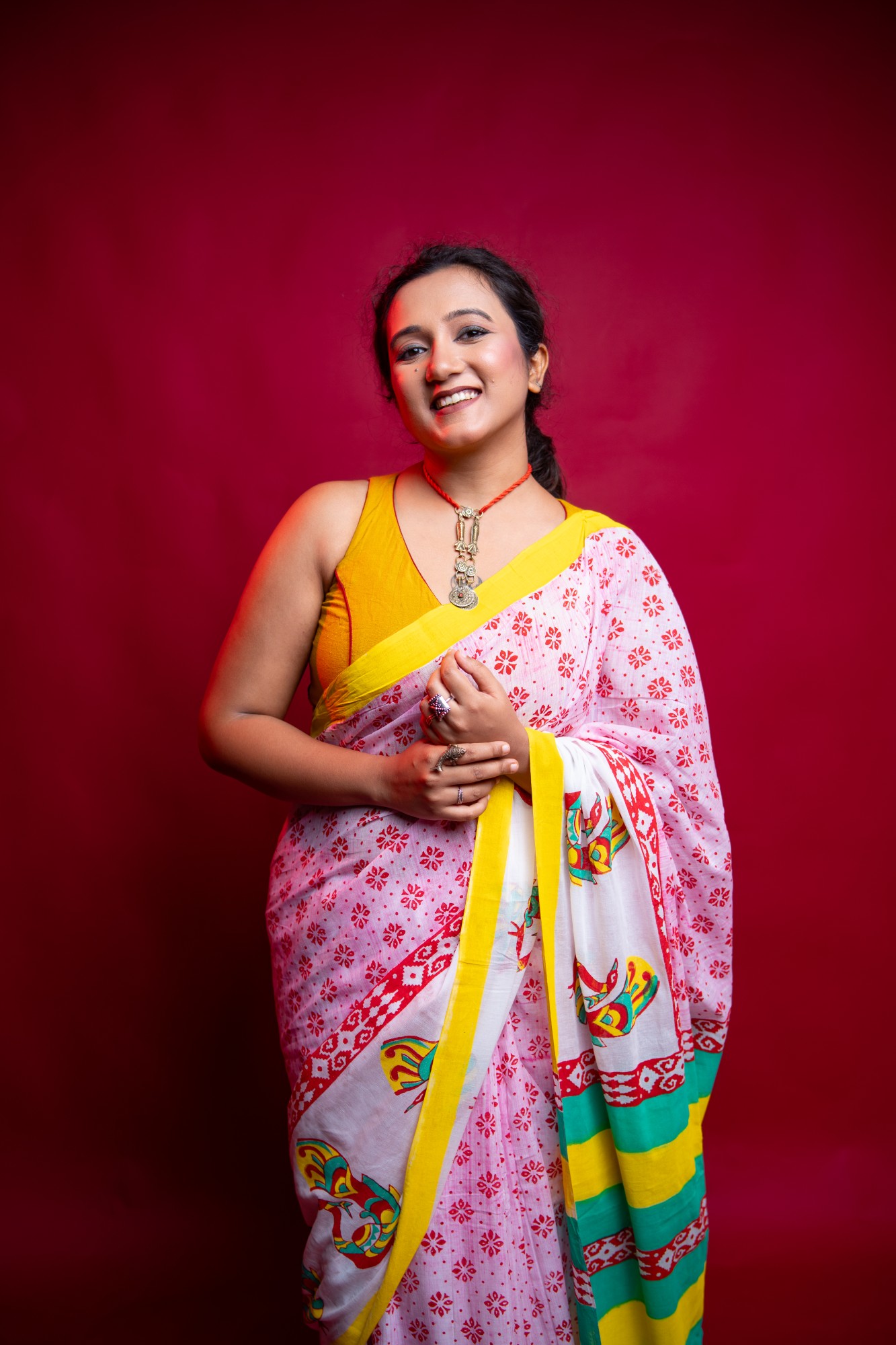Heer Pure Cotton Chhapa Saree