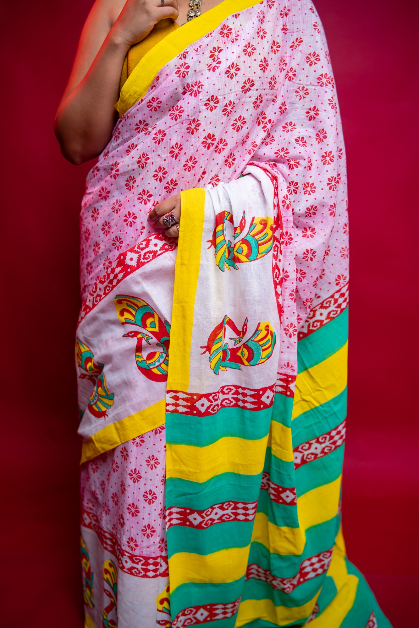 Heer Pure Cotton Chhapa Saree