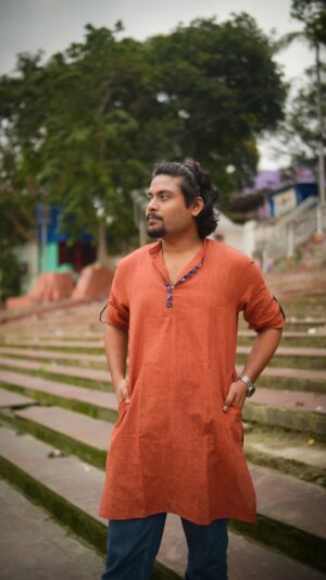 Arth Pure Cotton Kurta- Agni (Rust Brown)