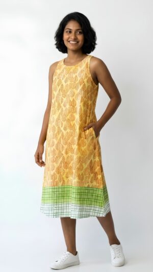 Fall Forest Pure Cotton Short Dress