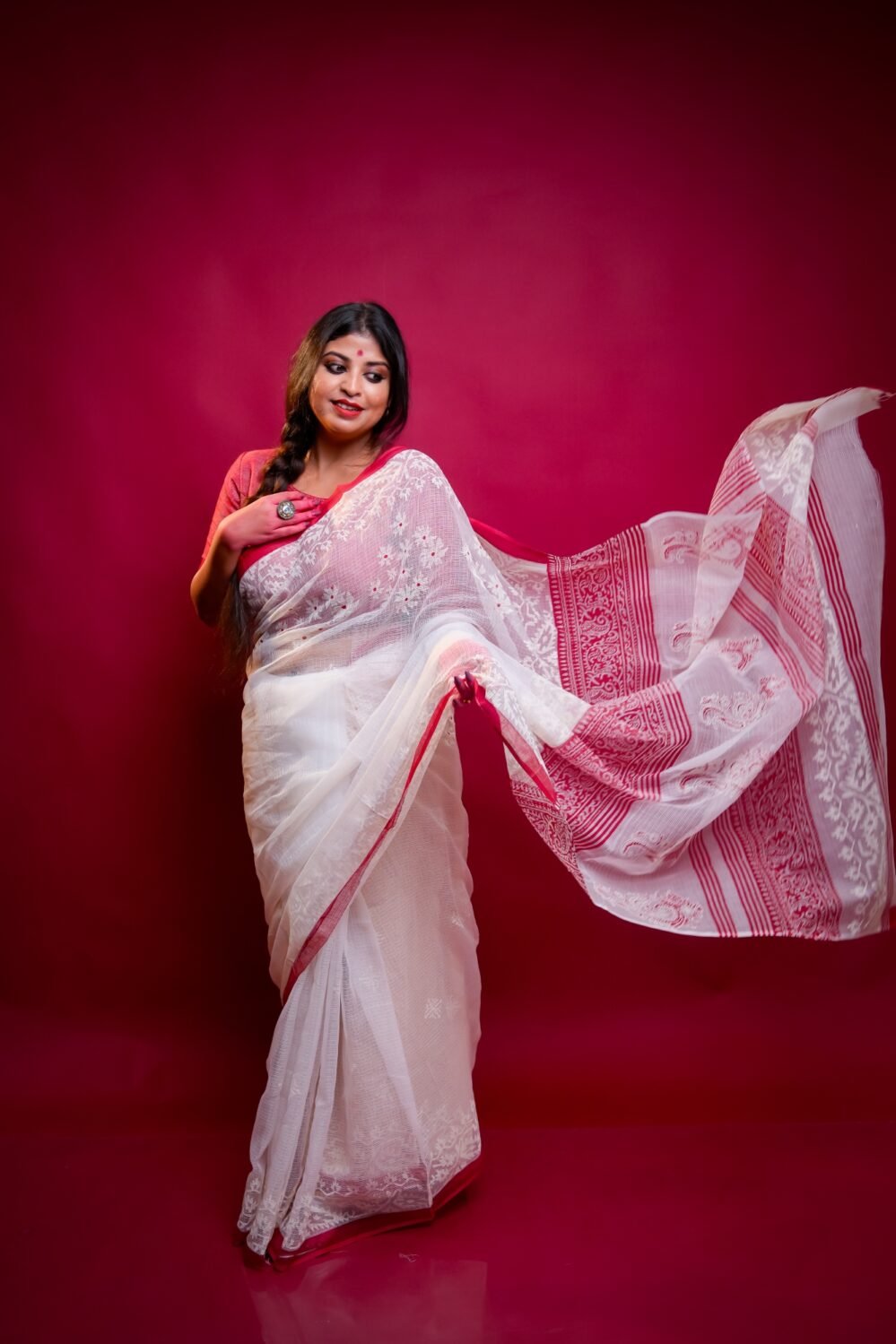 Jamdani Chhapa Kota Cotton Pujor Saree